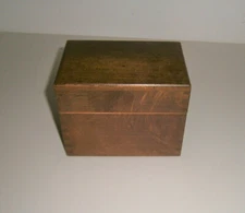 Vintage 6" July 1976 Wooden Merchants Box Co. No 7528-00-235-3144 w/ Index Cards
