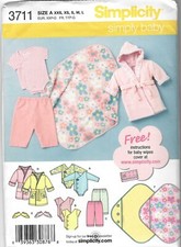 Simplicity 3711 Baby BODY SUIT, PANTS, ROBE, BOOTIES, BLANKET UNCUT 2007