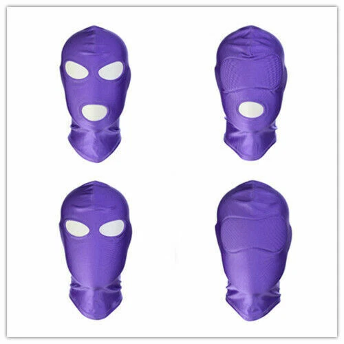 Spandex Mask Padded Blindfold Headgear Mouth Eye Open Facemask Restraints Hot - Image 2 of 4