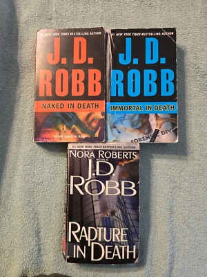J.D. Robb Naked Immortal & Rapture In Death Series 3 Paperback Lot