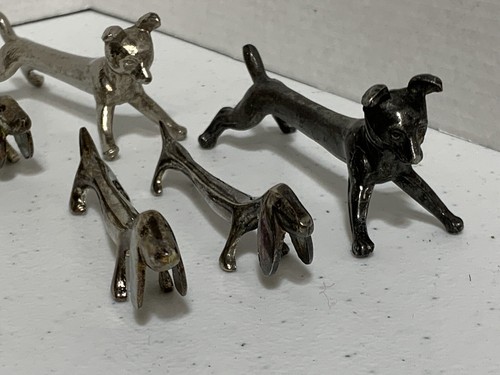 Vintage Zinn Silber Metall Dackel Hundemesser Rest Sammler Menge 6 - Bild 2 von 12