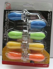 Corn Holders Chef Craft EZ Store Orange Yellow Green Blue 8 Pieces 4 Sets New