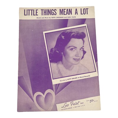 Little Things Mean A Lot Sheet Music Katty Kallen Piano Vocals 1954 Lindeman