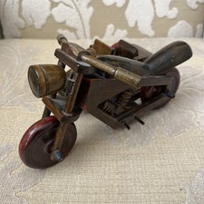 Handcrafted Wooden Motorcycle Model Handmade Bike And Side Car