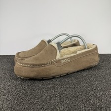 UGG Ansley Slippers Women's Sz 8 Brown Suede Sheepskin Slip On Moccasin 1106878