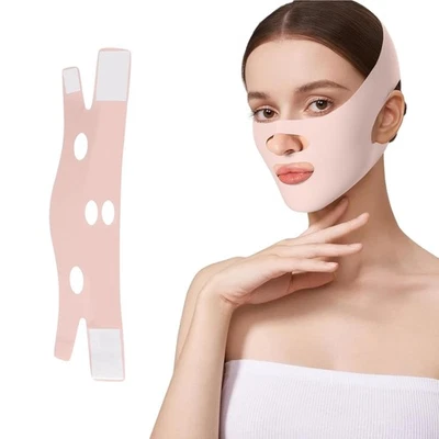 Vförmige Gesichtsmassage Maske Nylon Elasthan Doppelkinnstraffung - Bild 1 von 4