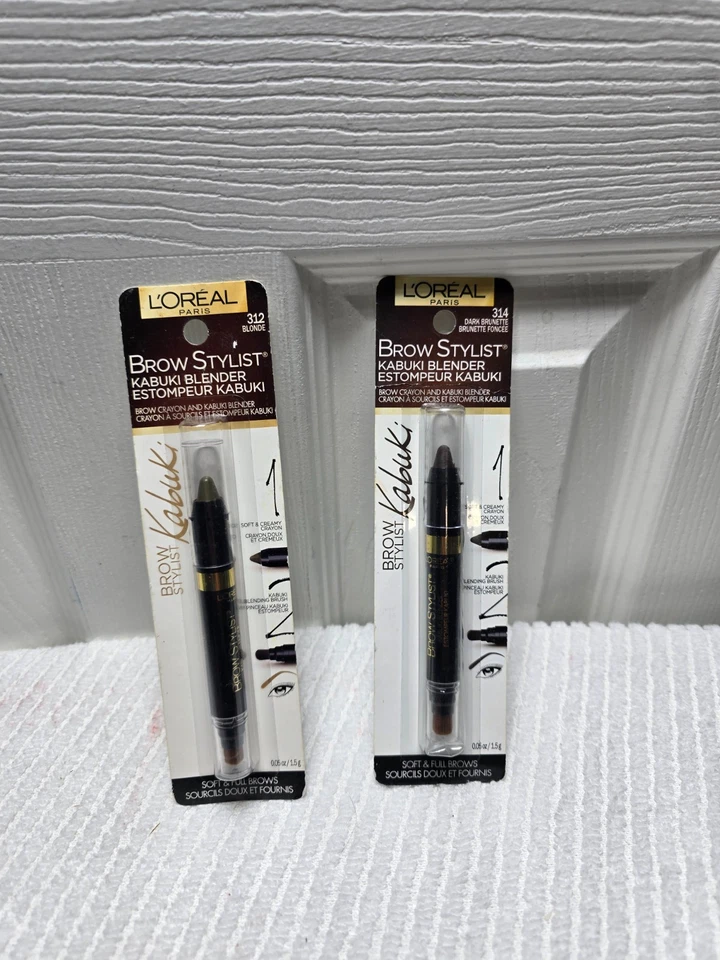 Set of 2 L'Oreal Paris Brow Stylist Kabuki Blender Blonde & Dark Brunette 0.05oz - Image 3 of 4