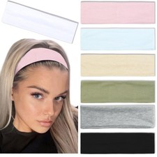 7PCS Elastic Soft Thick Cotton Cloth Non Slip Headbands Running Workout Set