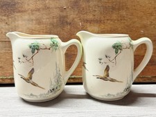VINTAGE ROYAL DOULTON THE COPPICE D. 5803 2ER SET SAHNE MILCHKÄNNCHEN SPIEL VÖGEL