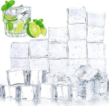 100PCS Clear Fake Ice Cubes, Acrylic Fake Ice Vase Fillers Centerpiece Photograp