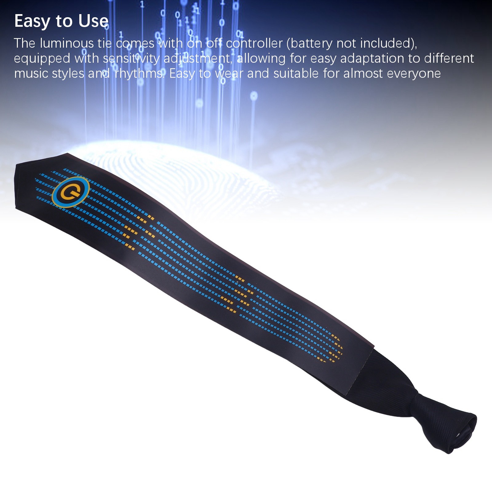 LED Luminous Tie Sound Activated Light Up Neck Tie For Men Women Party Bar