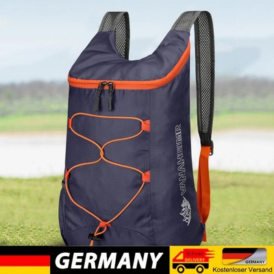 10L Folding Portable Backpack Ultralight Splashproof Outdoor Travel (Dark Black)