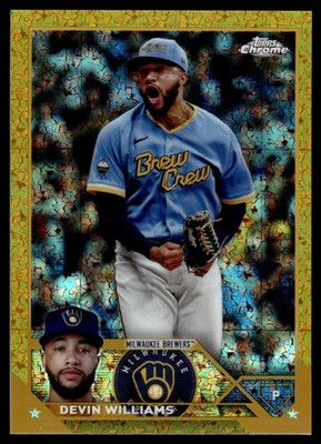 2023 Topps Chrome Update DEVIN WILLIAMS GOLD MINI DIAMOND REFRACTOR 22/50 USC82