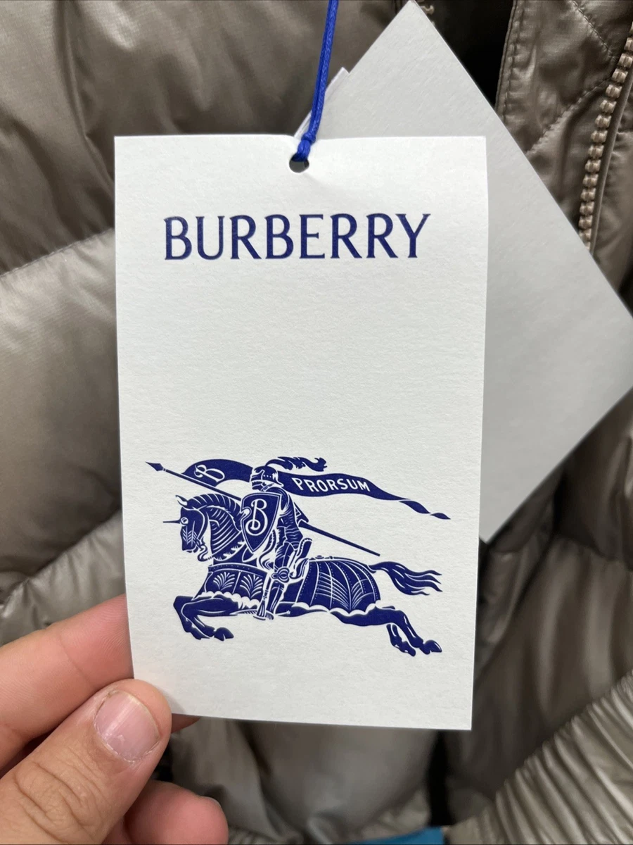 Burberry SANDSEND Plumón de Pato Largo Acolchado Color Topo Talla 4 UK 2 US