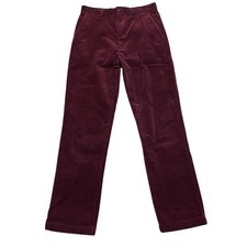 Brooks Brothers Pants Boys 20 Burgundy Red Fleece Corduroy Straight Leg Stretch