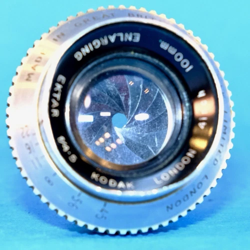 Kodak London 4Inch 100Mm F4.5 Enlarging Ektar Lens, Optics Good Tatty Housing