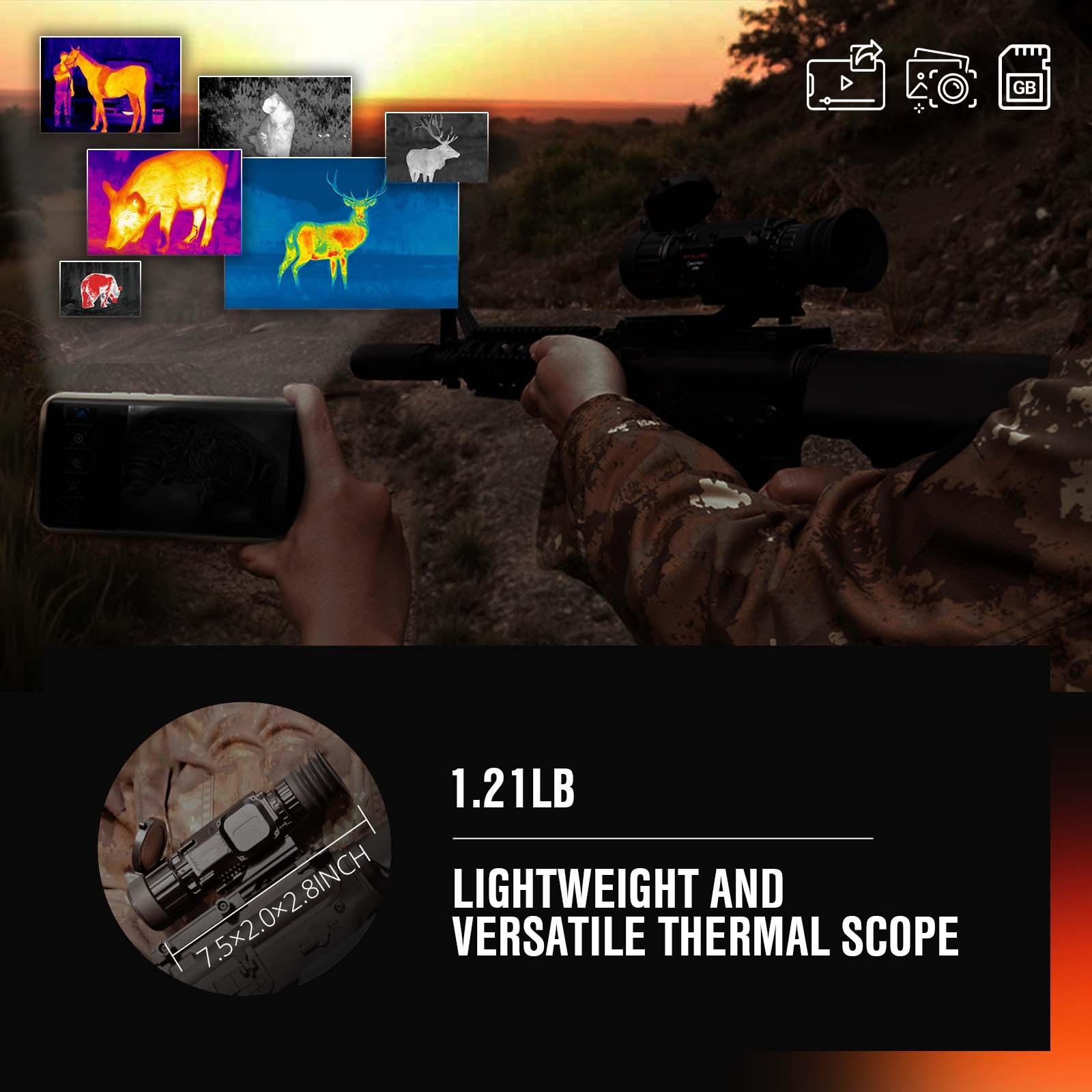 GTGUARD 35mm Thermal Imaging Rifle Scope  Tactical Thermal Scope for Hunting