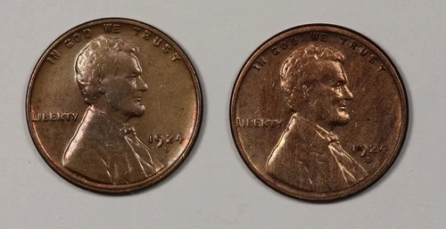 1924-D and 1924-S AU Lincoln Cents, Semi-Keys,  Starting 99c No Reserve!