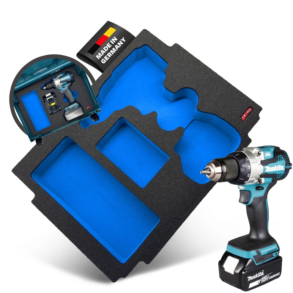 APTEX Schaumeinlage für Makita Akku-Bohrschrauber DDF489 für MakPac Gr. 1-2