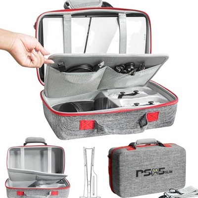 PS5 Slim Tragetasche Hartschale Reiseetui mit Stauraum und Schultergurt