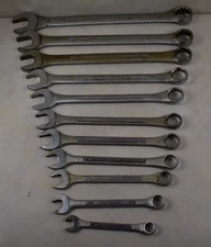 11 Vintage S-K Lectrolite "C" Combination Forged Alloy Wrenches 12pt Made in USA