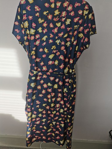 Uttam Boutique 16 Stretch Wrap Dress Blue Yellow Pink Animal Print - Bild 6 von 10