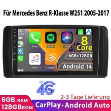 F&uuml;r Mercedes Benz R-Klasse W251 2005-2017 Android 14 Autoradio GPS NAVI 6+128GB