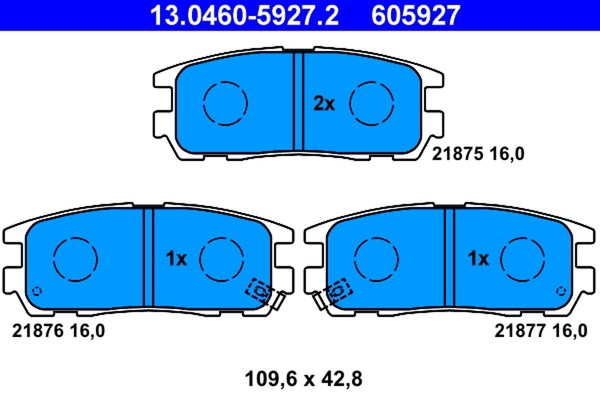 ATE Bremsbelagsatz Scheibenbremse 13.0460-5927.2 FüR Opel Frontera Monterey M98-image