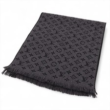 Louis Vuitton M78526 Echarpe Monogram Classic IS1220 Scarf Wool Black