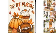 Fall Garden Flag 12x18 Inch Double Sided Outside, Tis' the 12" x 18" Orange