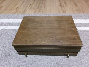 Wood Flatware Storage Chest with Drawer (No flatware)