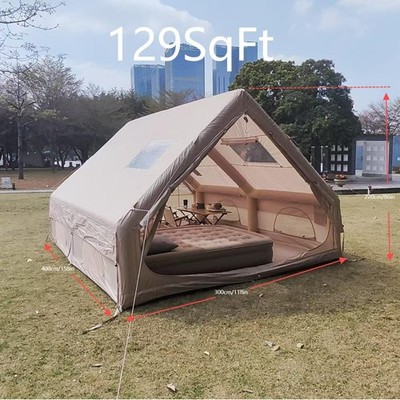 Inflatable Camping Tent with Pump, Glamping Tents, Easy Setup