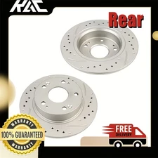 Rear Drilled Slotted Rotors For 2003-2004 2006 Honda Accord 2007 Accord 2.4L