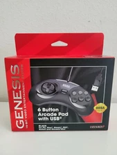 Retro-Bit Official Sega Genesis Controller 6-Button Arcade Pad BLACK NEW
