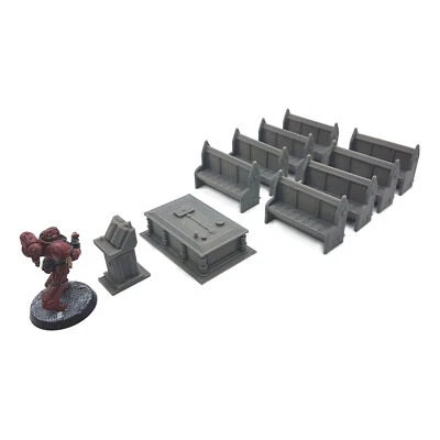 Church Pews 28mm Miniature Wargaming Scatter Terrain Tabletop Fantasy Scenery