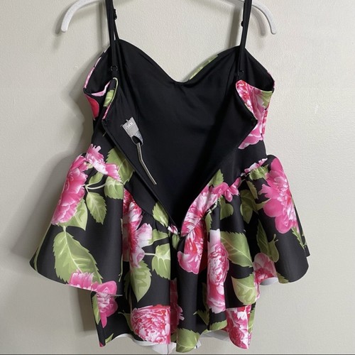 NWT ASOS Design Cami Rose Floral Printed Sweetheart Mini Dress Size 8 - Picture 8 of 12