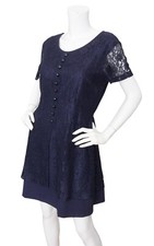 Vintage 90s Jamie Brooke Navy Lace Mini Dress Whimsigoth Grunge Goth Witch 11/12