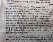 1826 Emancipation Of Family Slaves Harvard College Gymnastics Program Newspaper