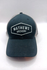 Mathews Archery Black Embroidered Logo Gray Mesh Back Trucker Cap Snap Back