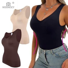 Shapewear Women Shirts S-3xl Sleeveless Body Shaper V Neck Compression Tank Tops
