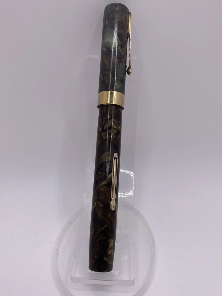 WATERMAN 94 Moss Agate  - 14K GOLD Nib And Trim - Art Deco Circa; 1931-1933 - Image 3 of 4