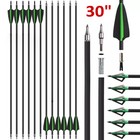 12X Carbon Arrow 30'' Archery SP500/Blade Arrowhead Compound Recurve Bow Hunting