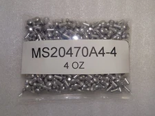 ALUMINUM SOFT RIVETS MS20470A4-4 BAG OF 4oz COUNT NEW