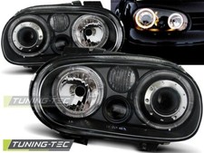 FARI ANTERIORI NERO ANGEL EYES PER VW GOLF 4 97-03 FANALI R32 LOOK HEADLIGHTS