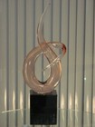 ARTE '80 Italy Marble/Murano Glass Sculpture ~Love Knot~ by R. Anatra 17" tall — photo 2