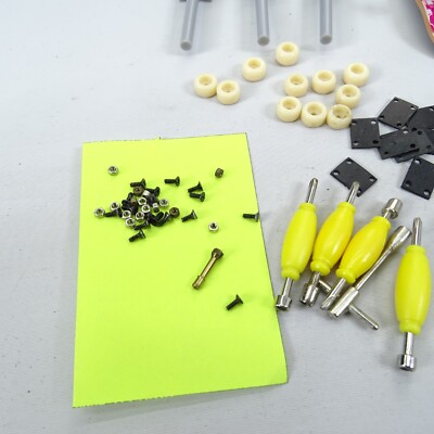 Tech Deck Fingerboard Parts Wheels Tools Lot of 8 Boards