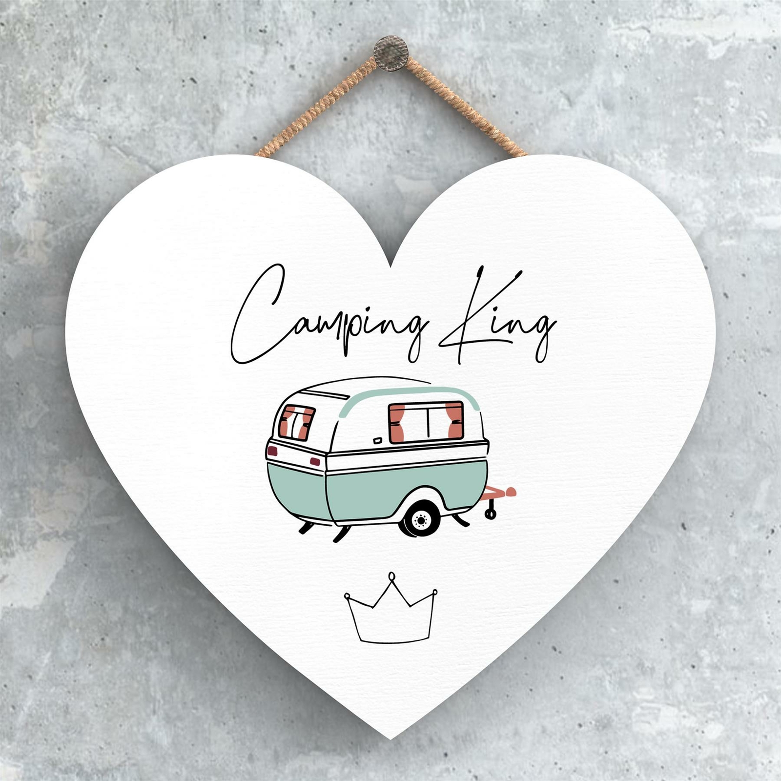 CAMPING KING CAMPER CARAVAN CAMPING THEMED HANGING PLAQUE