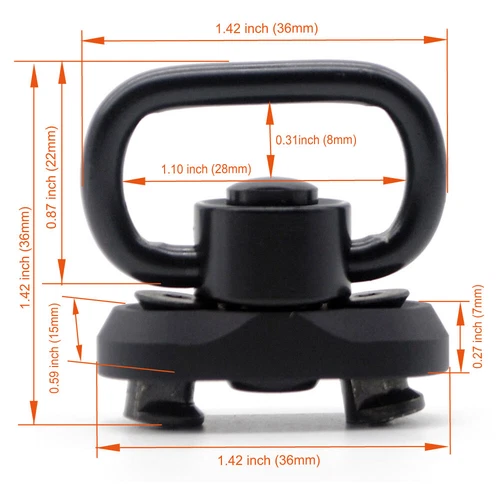 Black Unique QD Sling Swivel Mlock / Keymod Rail Handschutz Befestigung Adapter - Bild 4 von 13