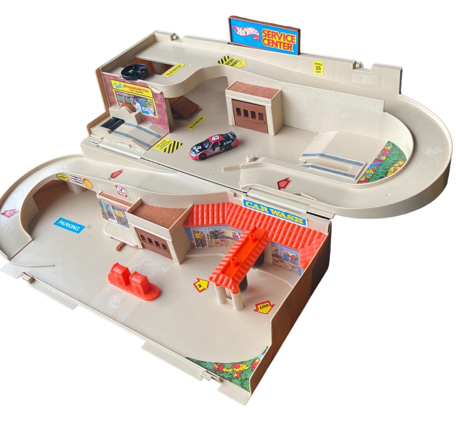 Vintage 1979 Hot Wheels Service Center Sto N Go Playset Car Wash Garage