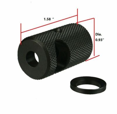 Steel 1/2x28 TPI Thread Compact Competition Muzzle Brake For .22LR/5.56 Knurled